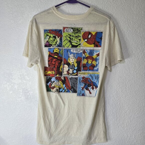 Marvel Comics Shirt Mens Medium White Graphic Tee Superheroes Thor Hulk Iron Man - Picture 4 of 8